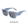 Chic light blue square frame polarized sunglasses with dark black lenses for women - Blue Frame Black Lens