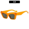 Occhiali da sole cat-eye retrò con montatura spessa arancione e lenti scure - Montatura Arancione Lente Verde Scuro