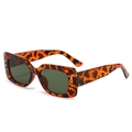 Retro square tortoiseshell sunglasses with dark green lenses and gold star rivets - Tortoise Frame Dark Green Lens