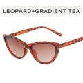 Gafas de sol ojo de gato para mujer con montura de leopardo y lentes degradadas - Montura de Leopardo Lentes Té Degradados
