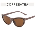 Gafas de sol cat-eye chic en tonos marrón café y té con silueta de estilo retro - Montura Café Lentes Té