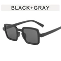 Gafas de sol cuadradas negras con lentes grises y montura gruesa minimalista - Montura Negra Gris Completo