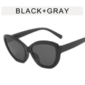 Cat-Eye-Sonnenbrille mit schwarzem Rahmen und grauen Gläsern im Vintage-Stil - Schwarzer Rahmen Ganz Grau