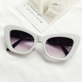 Gafas de sol retro cat-eye con montura blanca ancha y lentes degradadas moradas mujer - Blanco