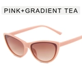 Gafas de sol ojo de gato rosas con lentes degradadas té para un estilo retro chic - Montura Rosa Marrón Degradado