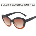 Cat-Eye-Sonnenbrille mit schwarz-teefarbenem Rahmen und Verlaufsgläsern im Retro-Stil - Schwarz-Tee Gradient Rahmen Tee Gläser