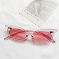 Occhiali da sole retrò cat-eye con montatura rosa traslucida su tessuto bianco - Rosa