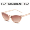 Cat eye sunglasses in transparent tea frames with gradient tea lenses for women - Transparent Tea Frame Gradient Tea