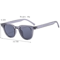 Minimalist grey resin sunglasses with dimensions 4.2cm height and 14.7cm total width - Transparent Grey Frame Grey Lens