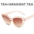 Cat eye oversized sunglasses with tea gradient lenses and transparent tea frames - Transparent Tea Frame Gradient Tea