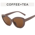 Cat eye oversized sunglasses with a coffee-colored frame and tea-colored lenses - Coffee Frame Tea Lens