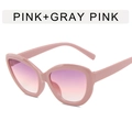 Chic cat-eye sunglasses with pink frames and gray-pink gradient lenses for women - Pink Frame Purple Pink Gradient Lens