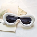 Kids trendy UV400 sunglasses with chunky white frames and dark grey lenses for travel - Kids White