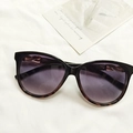 Occhiali da sole oversize neri con lenti viola sfumate e dettagli in oro rosa - Nero e Tartarugato / Sfumato Tè