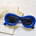 Blue infinity-shaped stylish kids sunglasses with UV400 protective dark lenses - Kids Royal Blue