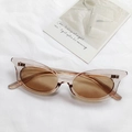 Fashionable cat-eye sunglasses with transparent champagne frames and dark brown lenses - Champagne