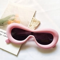 Pink chunky bubble frame kids sunglasses with UV400 protection and dark lenses - Kids Pink