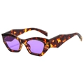 Occhiali da sole retrò cat-eye con lenti viola e spessa montura geometrica tartaruga - Taglia unica / Montatura Tartarugata Lenti Viola
