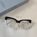 Chic cat-eye anti-blue light glasses with black and white two-tone frame for men and women - Black & White