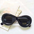 Kids black oversized sunglasses with UV400 protection on white aesthetic background - Kids Black