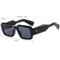 Chic black oversized square sunglasses with thick frames and 39g lightweight design - Black