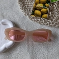 Gafas de sol retro de ojo de gato beige con lentes rosa claro para un estilo de tendencia - Rosa Gelatina