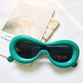 Kids trendy turquoise green thick frame sunglasses with UV400 protective dark lenses - Kids Green