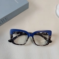 Montatura per occhiali cat-eye blu navy con parte inferiore in marmo nero - Tofu blu