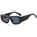 Gafas de sol rectangulares retro con montura gruesa y diseño ligero de 40g para hombres y mujeres - Negro