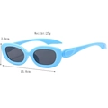 Lunettes de soleil ovales bleues rétro avec verres noirs, 13,8 cm large et 2,9 cm haut - Bleu