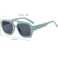 Modern double bridge irregular sunglasses with mint green frames and dark grey lenses - Green