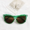 Lunettes de soleil œil de chat rétro en vert transparent avec verres foncés pour femmes - Vert