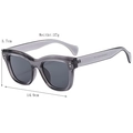 Fashionable square grey translucent sunglasses with dark lenses and 37g lightweight frame - Transparent Gray