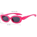 Lunettes de soleil ovales rétro rose vif avec des verres gris foncé élégants - Rose Rouge
