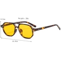 Retro double bridge aviator sunglasses with yellow lenses and tortoise frame for men - Demi Orange
