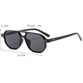 Classic double-bridge sunglasses with black frame and dark grey lenses for men - Black