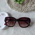Deep wine red square cat-eye sunglasses with gradient lenses on a minimalist background - Burgundy