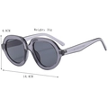 Oversized round sunglasses for women with gray transparent frame and tinted lenses - Transparent Gray