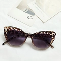 Modische Cat-Eye-Sonnenbrille mit Leopardenmuster und lila Verlaufsgläsern - Braun Schildpatt