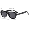 Lunettes de soleil rétro à monture ovale noire pour homme et femme, hauteur 4cm, largeur 14,7cm - Noir