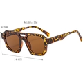 Gafas de sol retro de carey de gran tamaño con estilo punk y cristales marrones de moda - Montura Carey Lente Té