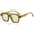Gafas de sol aviador punk con montura marrón transparente y cristales amarillos - Verde oliva