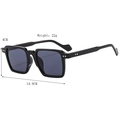 Square black sunglasses with 22g weight, 4CM height and 14.9CM width dimensions - Black