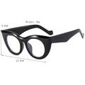 Occhiali da sole cat-eye oversize alla moda con montatura nera spessa e larghi 15,5 cm - Stile Anti-luce Blu / Montatura Nera Lenti Trasparenti