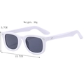 Occhiali da sole squadrati retrò bianchi con lenti grigie e design leggero da 30g - Occhiali da sole quadrati / Bianco