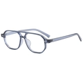 Vintage double bridge aviator sunglasses in translucent grey-blue finish for men - Transparent Blue Clear Lens