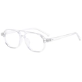Retro double-bridge pilot sunglasses with transparent frames for fashion outdoor use - Transparent White