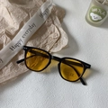 Kids black full-frame sunglasses with yellow lenses and UV400 protection - Black and Yellow