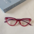 Lunettes de soleil œil de chat rétro avec monture dégradée rose et violette - Monture Rose Vif Lentille Claire