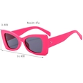 Bright pink butterfly rectangle sunglasses with UV protection and size dimensions - Rose Red